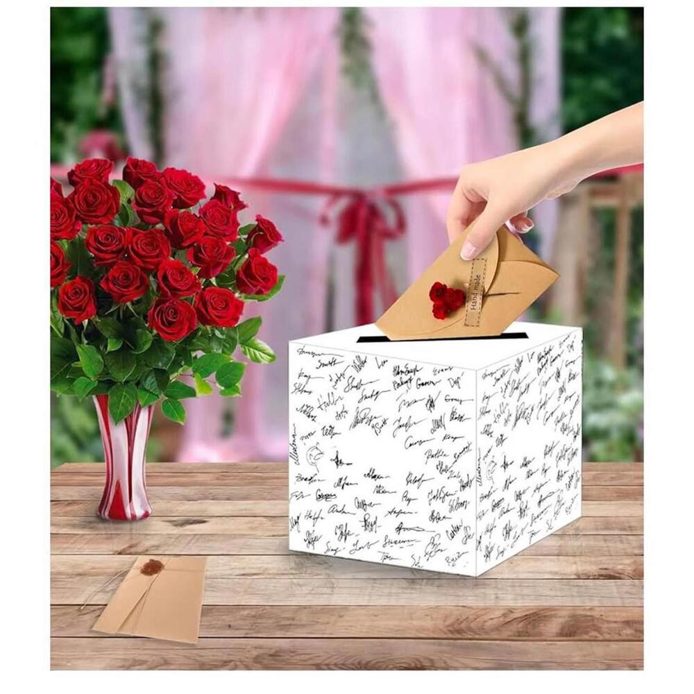 10 Pack Wedding Guest Book Card Box - 10 Pack, Customizable Keepsake